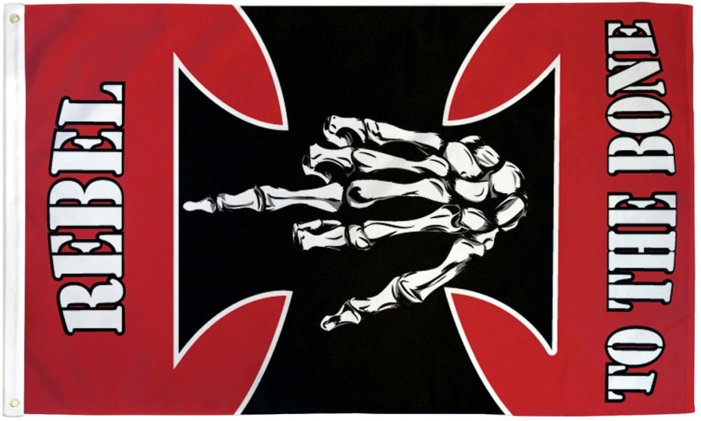 Rebel to the Bone Flag 3x5ft Poly - Flags Importer