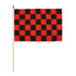 Red & Black Checkered 12x18in Stick Flag - Flags Importer