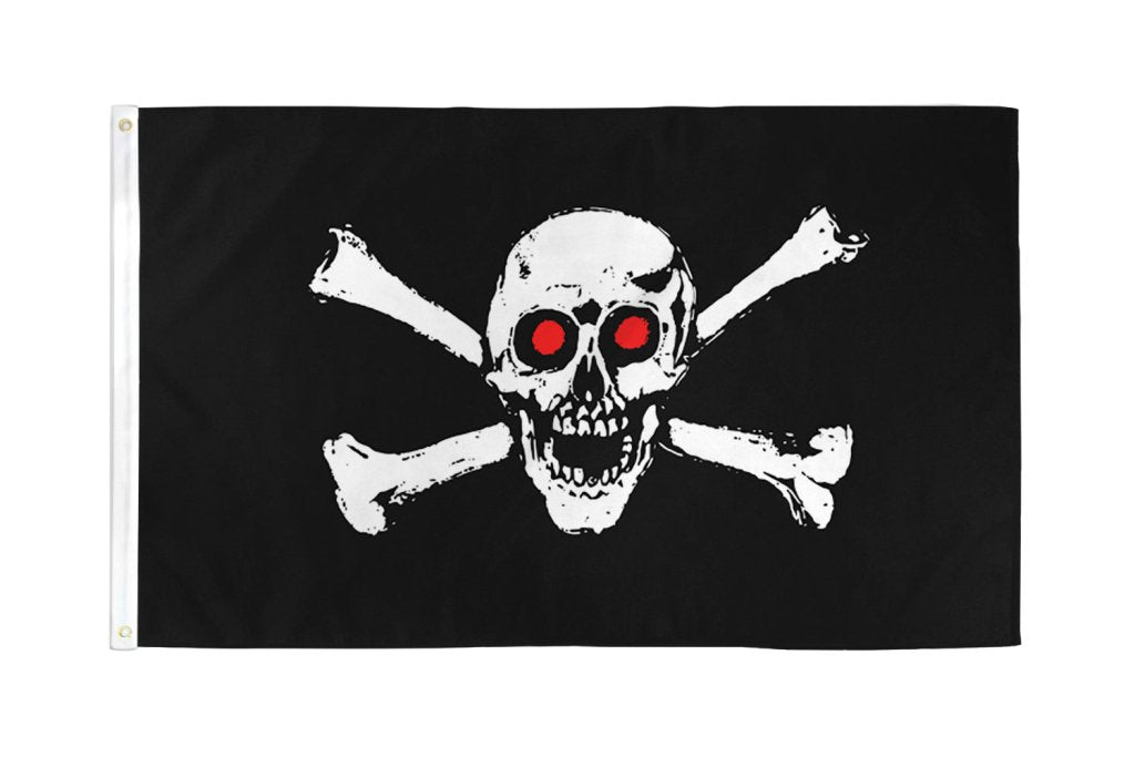 Red Eyes Pirate Flag 3x5ft Poly - Flags Importer