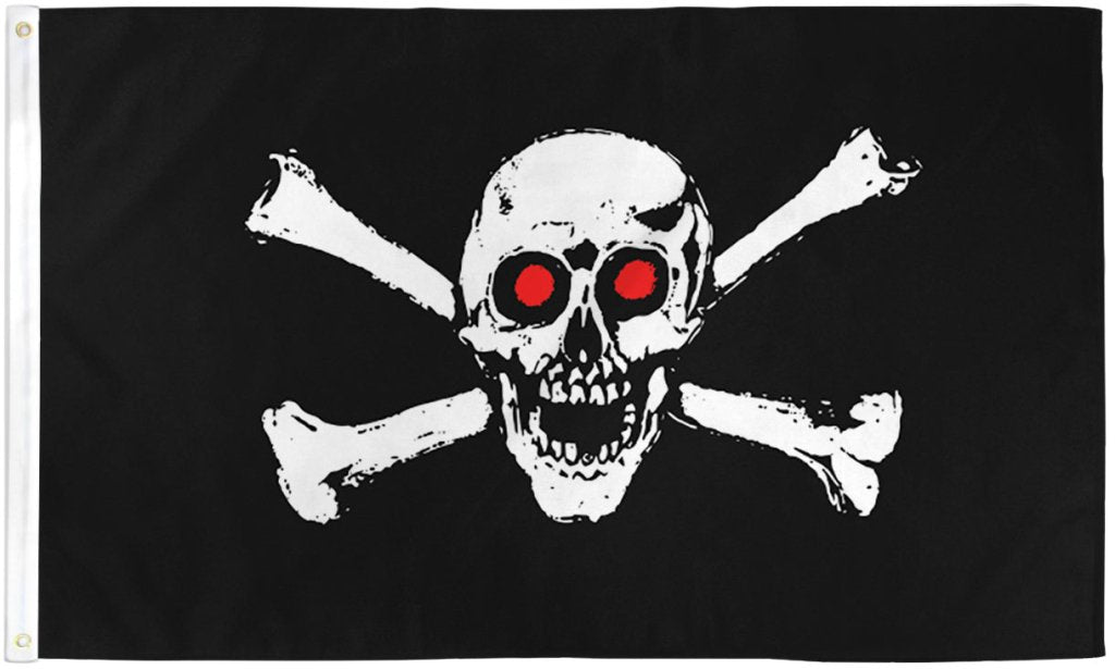 Red Eyes Pirate Flag 3x5ft Poly - Flags Importer
