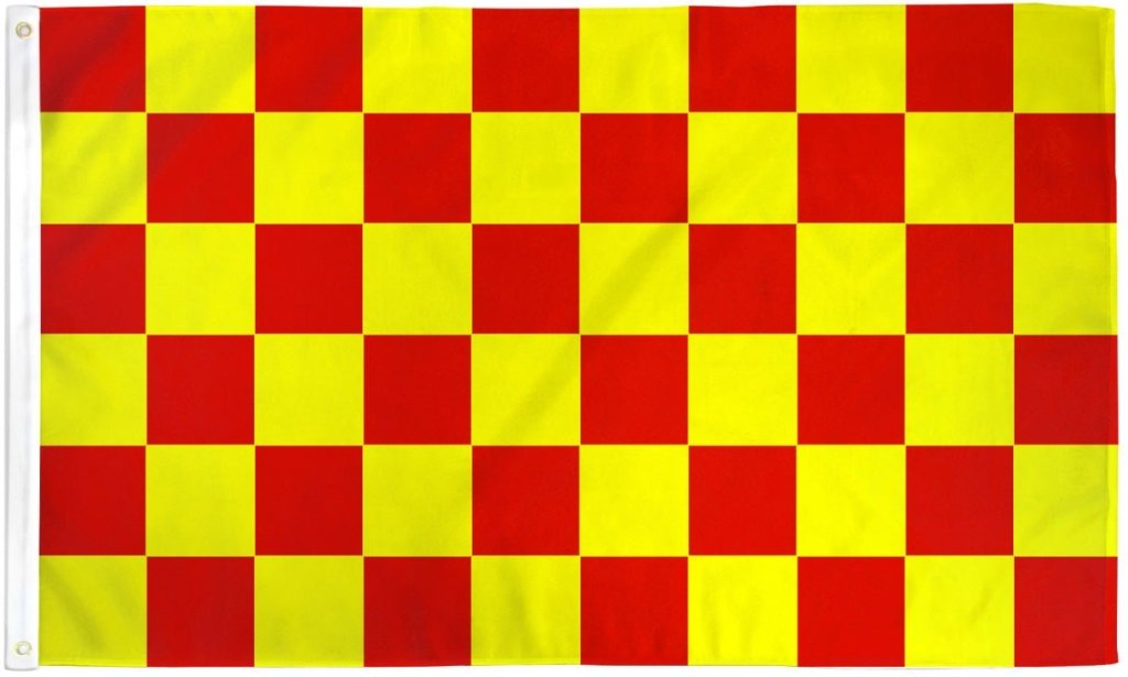 Red & Yellow Checkered Flag 3x5ft Poly - Flags Importer