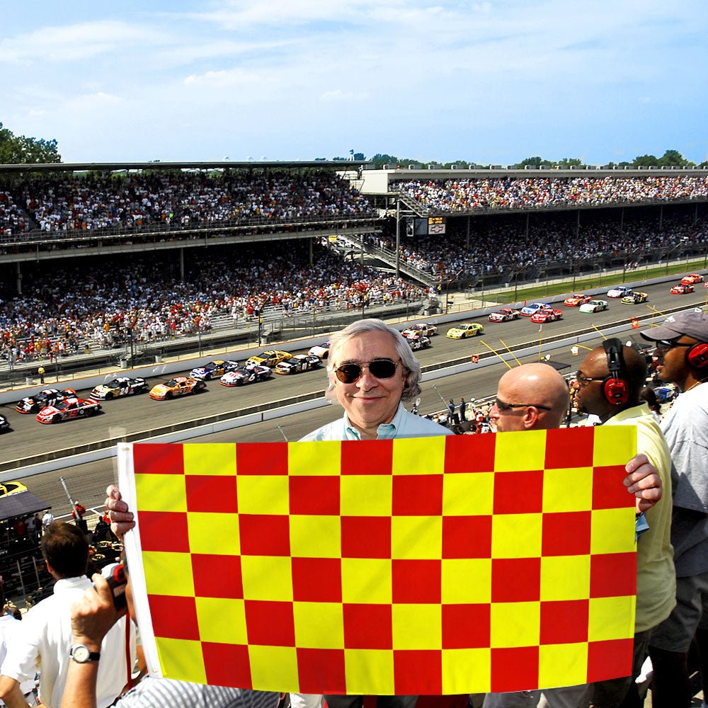 Red & Yellow Checkered Flag 3x5ft Poly - Flags Importer