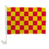 Red & Yellow Checkered Single - Sided Car Flag - Flags Importer