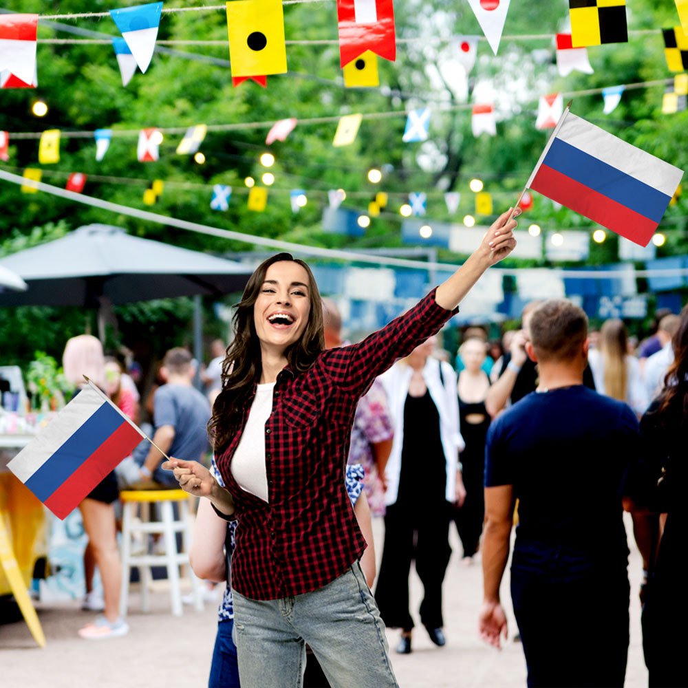 Russia 12x18in Stick Flag - Flags Importer