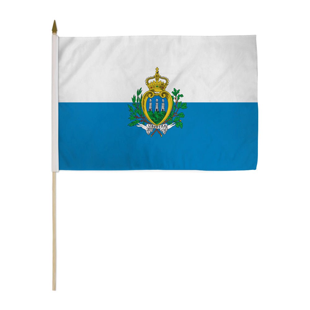 San Marino 12x18in Stick Flag - Flags Importer