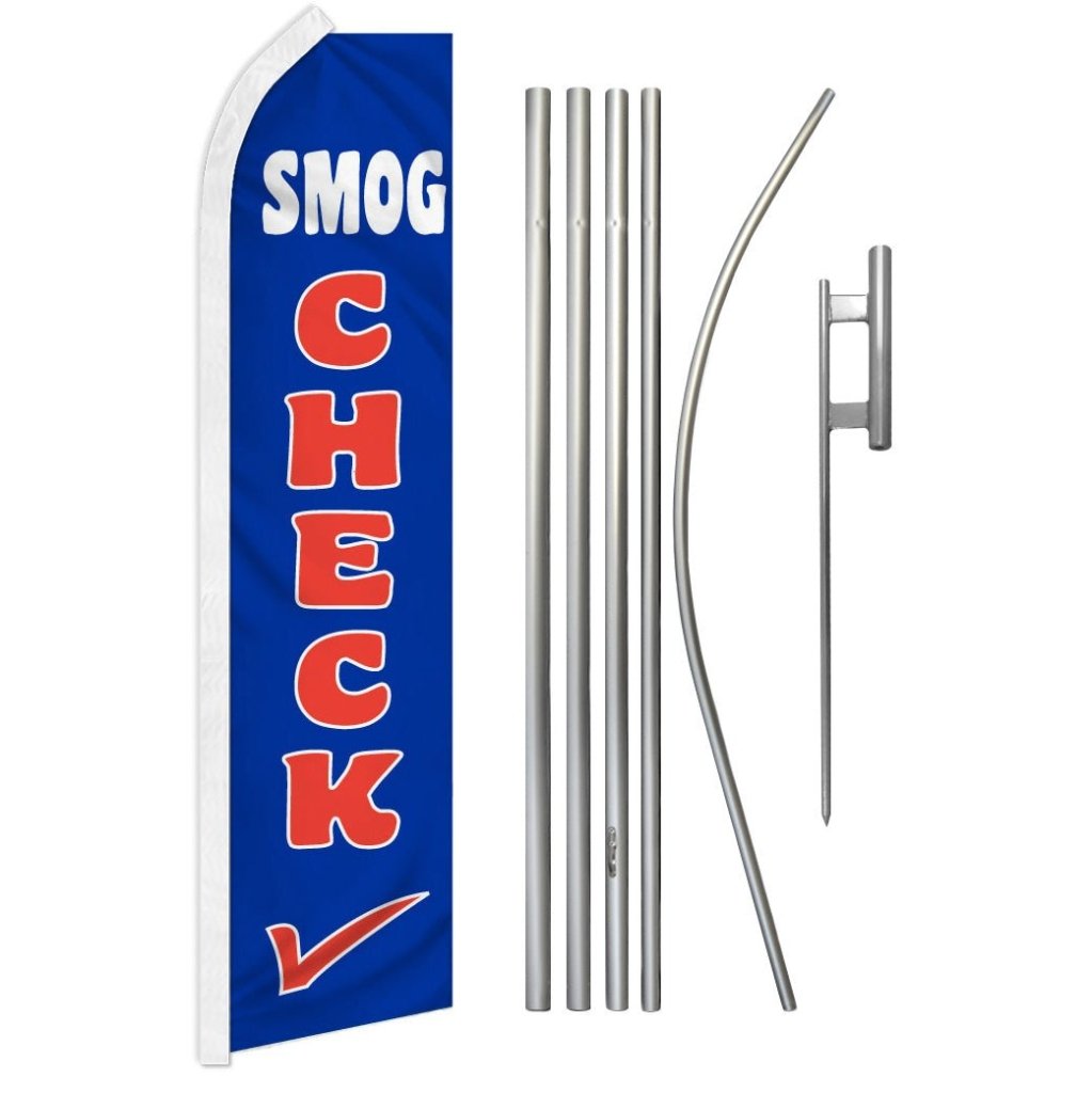 Smog Check (New) Super Flag & Pole Kit - Flags Importer