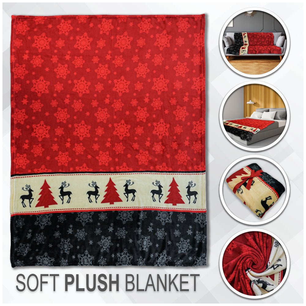 Snowflake (Red) Soft Plush 50x60in Blanket - Flags Importer
