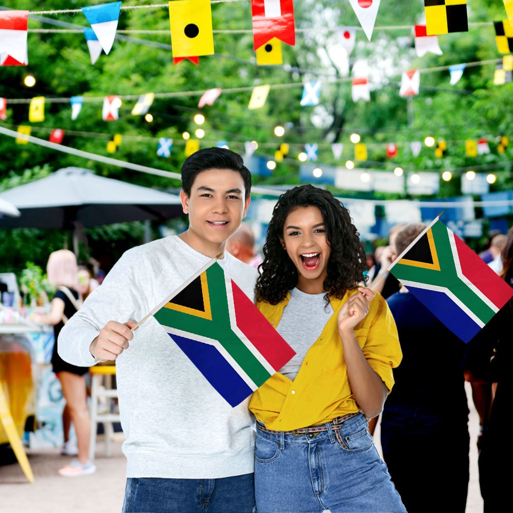South Africa 12x18in Stick Flag - Flags Importer