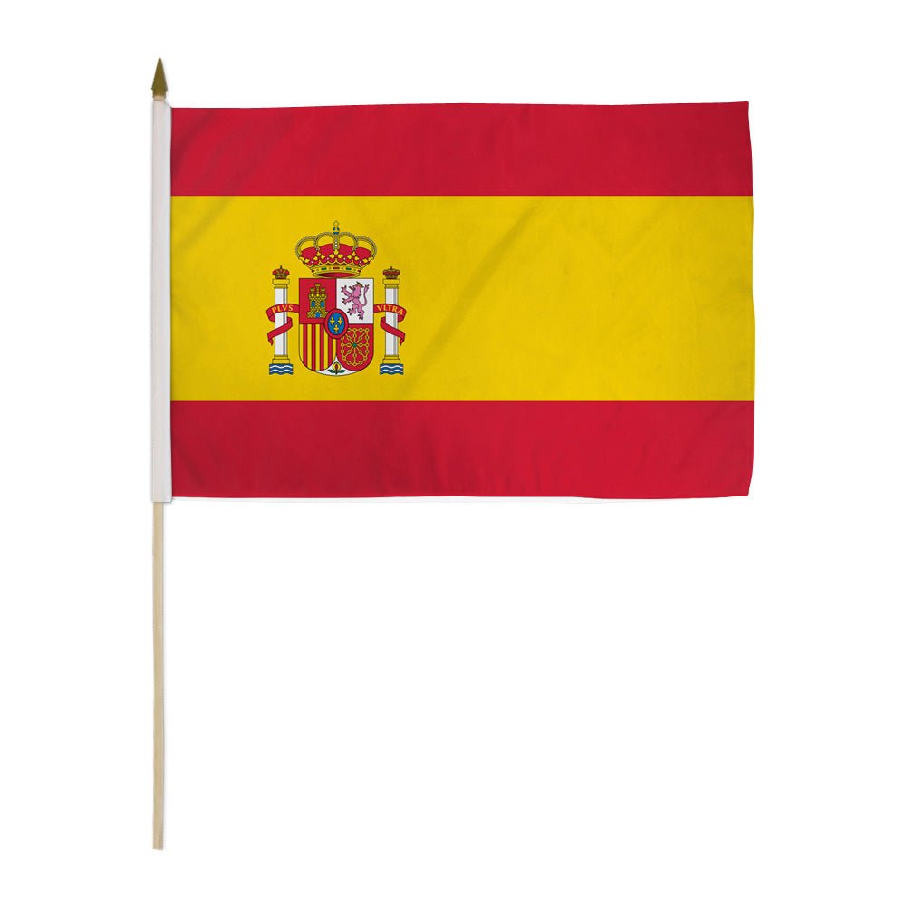 Spain 12x18in Stick Flag - Flags Importer