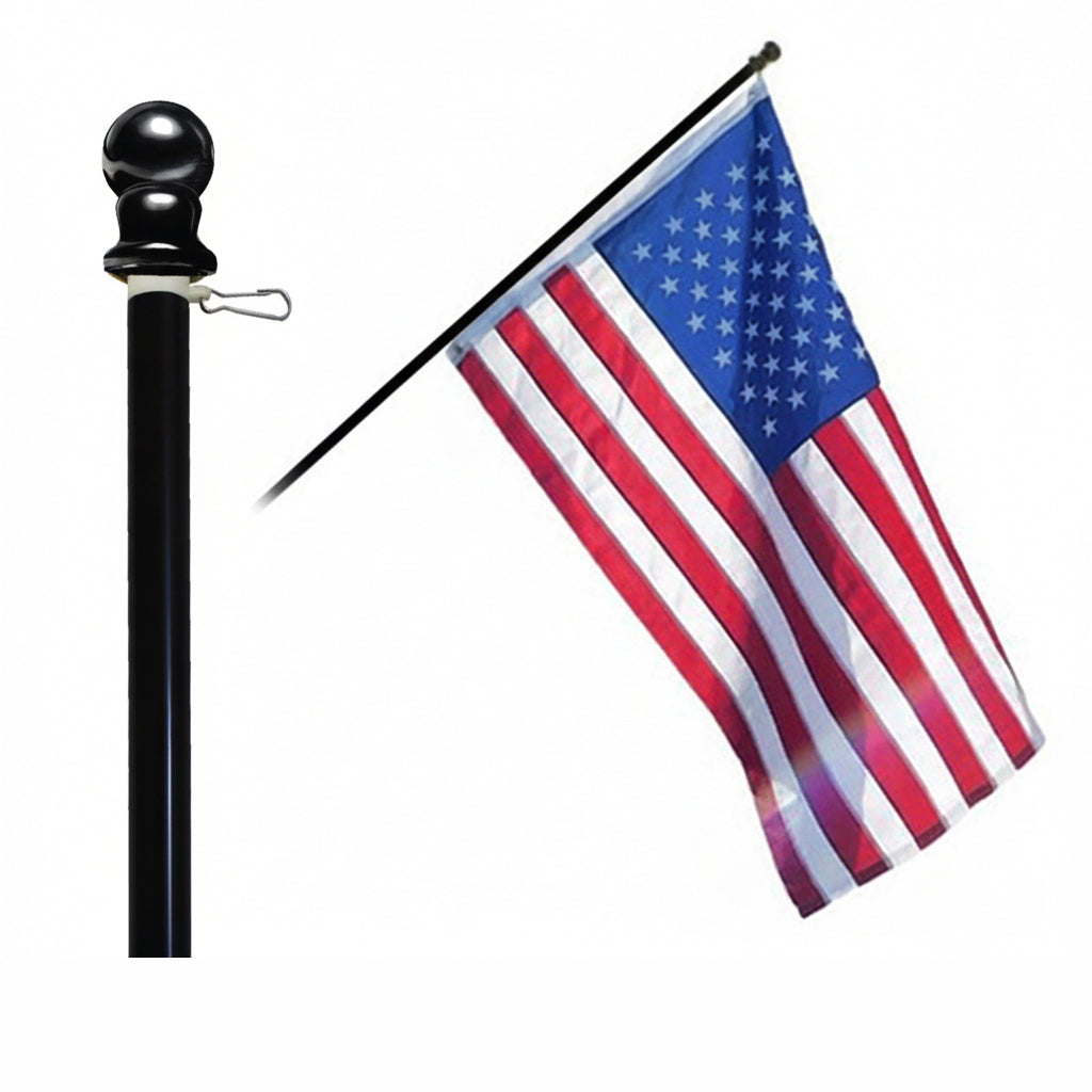 6ft Spinning Stabilizer Flag Pole (Black Pole & Black Topper)