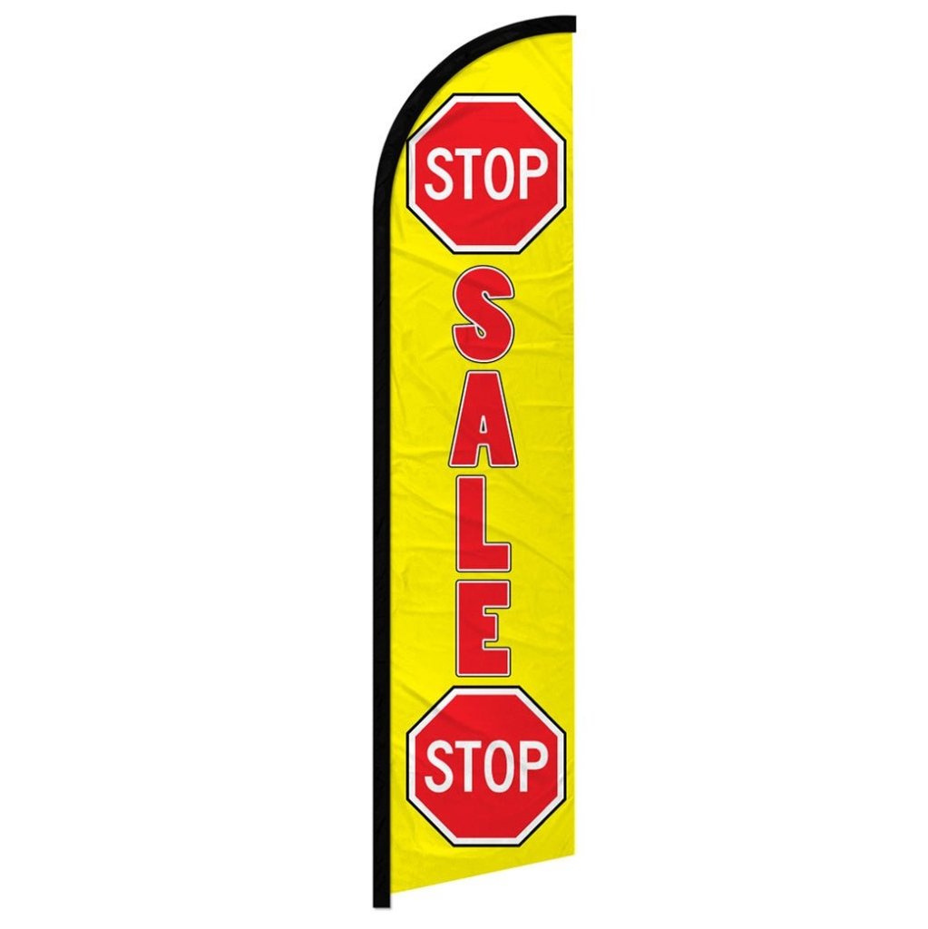 Stop Sale Stop (Red & Yellow) Windless Banner Flag - Flags Importer