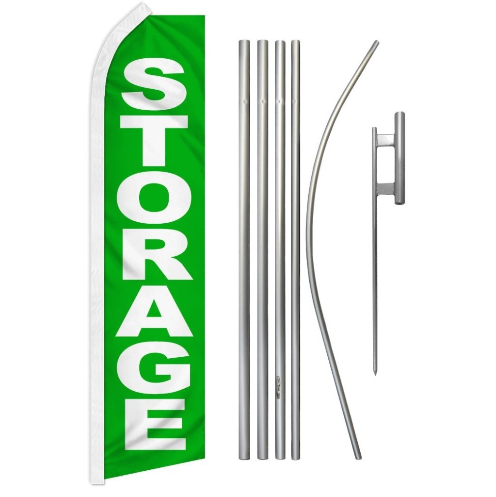 Storage (Green) Super Flag & Pole Kit - Flags Importer