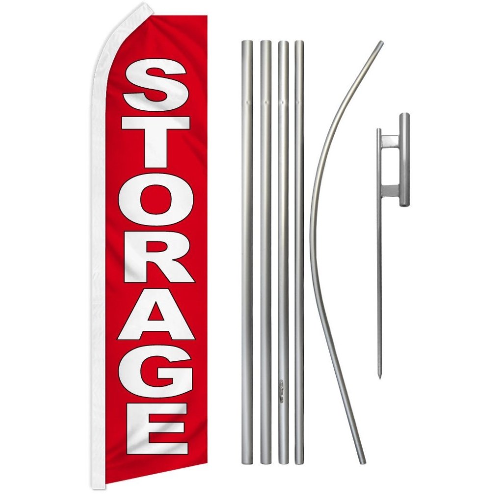 Storage (Red) Super Flag & Pole Kit - Flags Importer