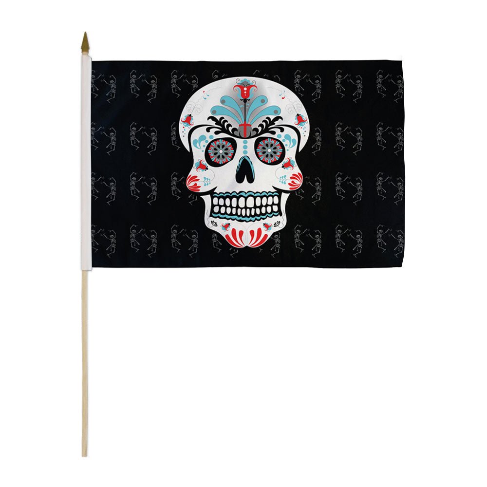 Sugar Skull 12x18in Stick Flag - Flags Importer