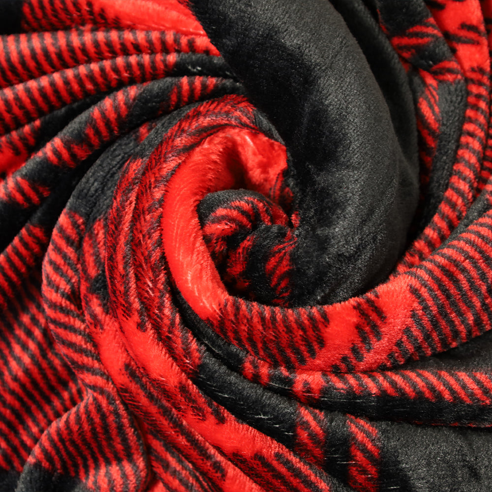 Red & Black Plaid (Large Squares) Soft Plush 50x60in Blanket
