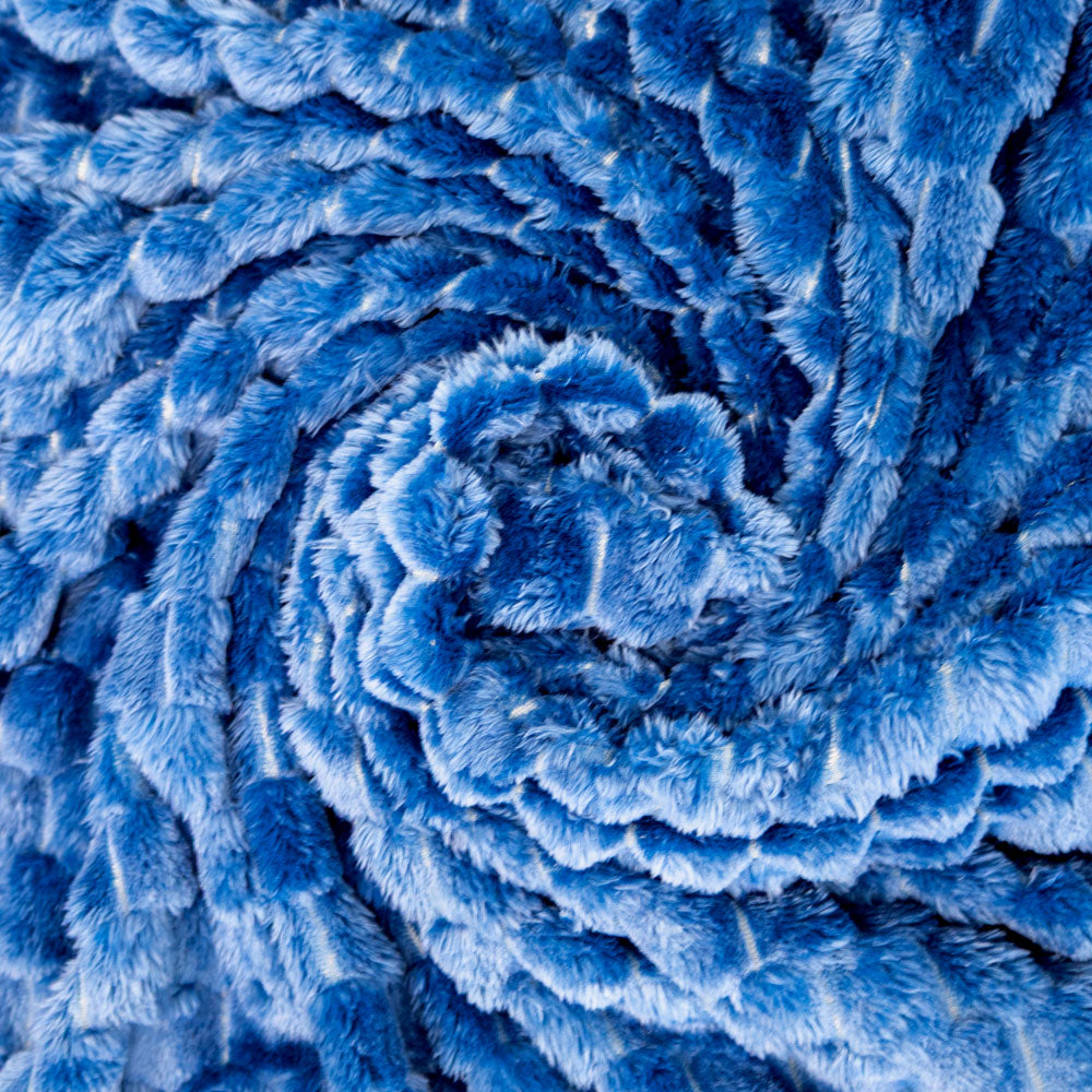 Blue Solid Color (Turtle Shell) Soft Plush 50x60in Blanket