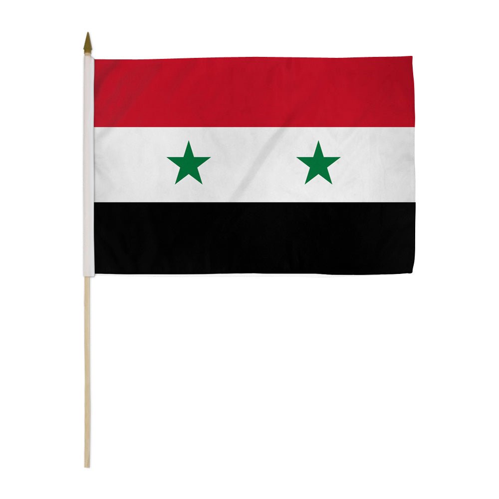Syria 12x18in Stick Flag - Flags Importer