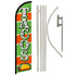 Tacos (Green & Orange) Windless Banner Flag & Pole Kit - Flags Importer