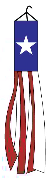 Texas Super Shiny Poly 5ft Windsock - Flags Importer
