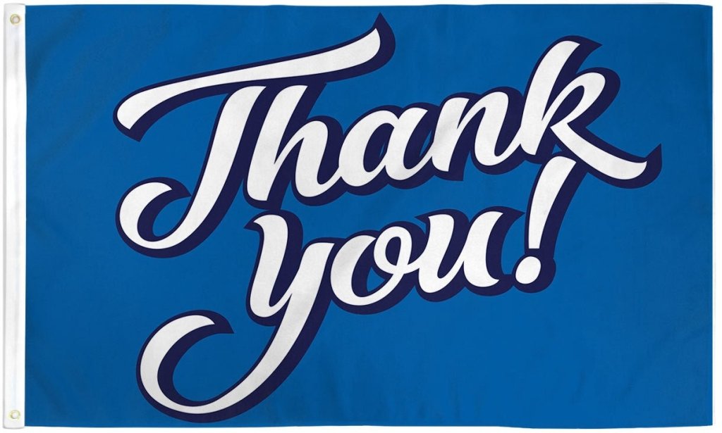 Thank You! (Blue) Flag 3x5ft Poly - Flags Importer