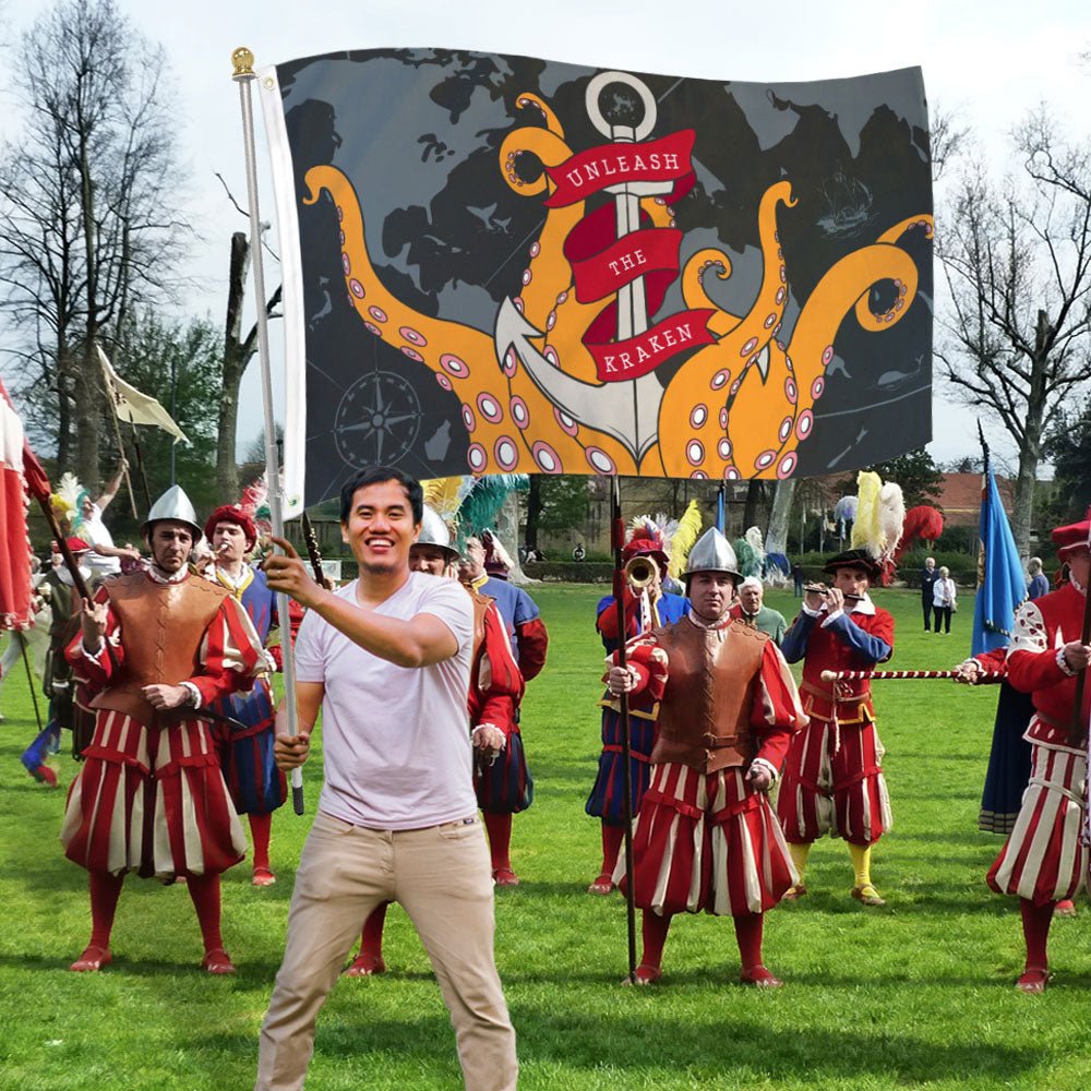 The Kraken Pirate Flag 3x5ft Poly - Flags Importer