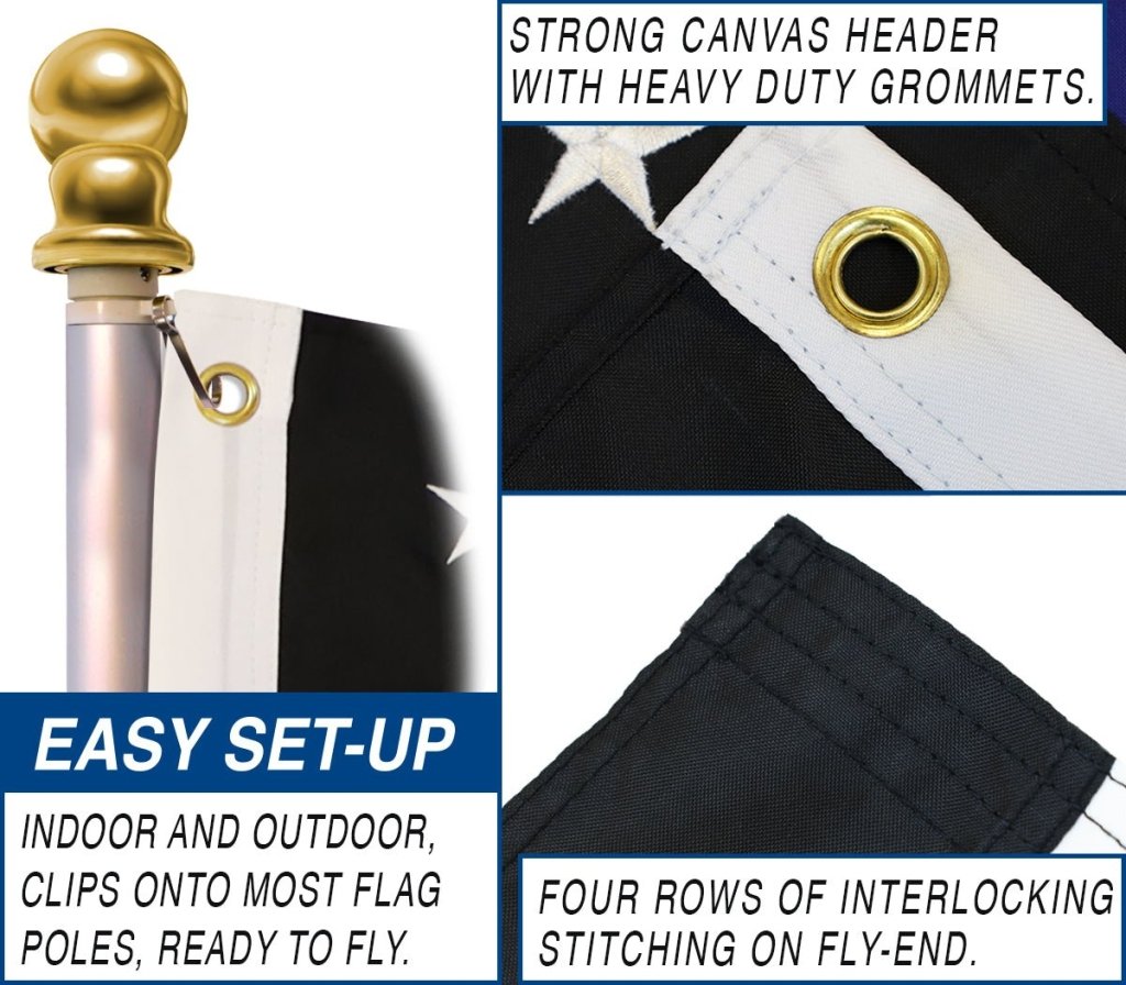 Thin Blue Line USA Embroidered Flag 4x6ft - Flags Importer