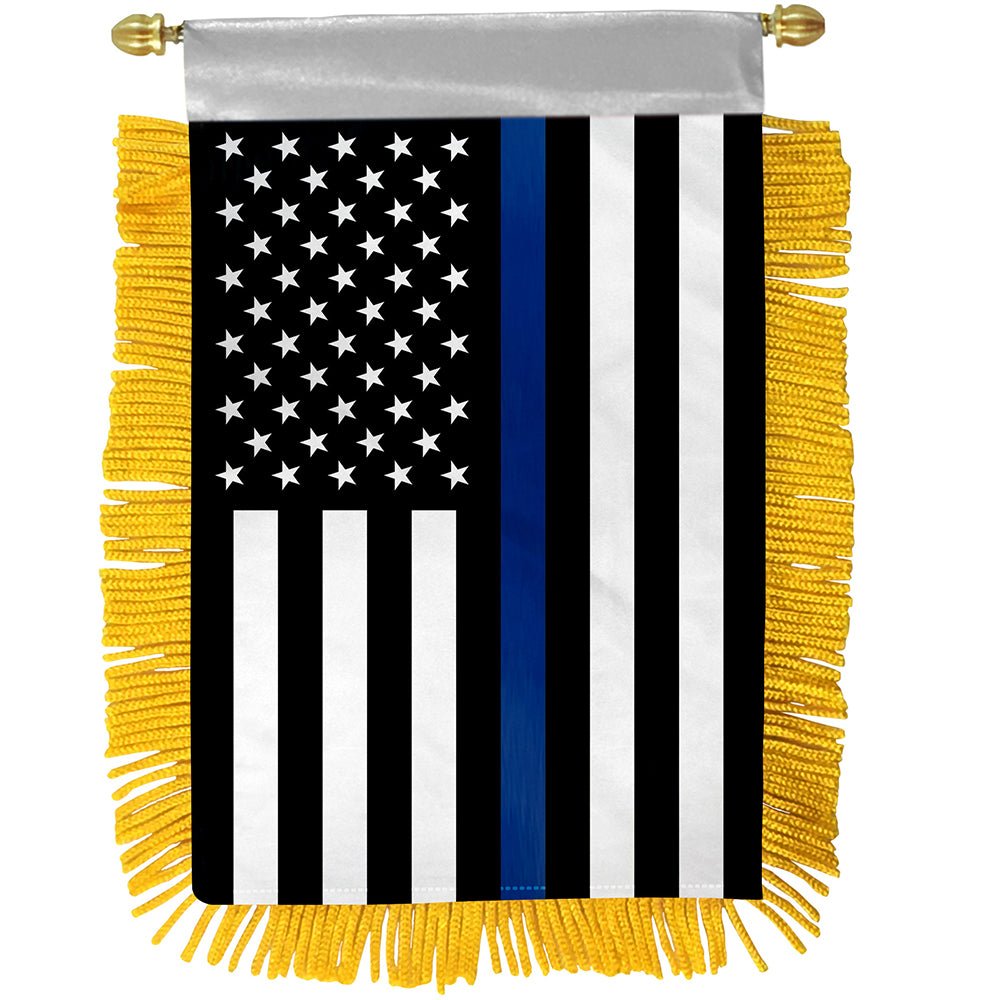 Thin Blue Line Mini Banner | Flags Importer | Political Rear View ...