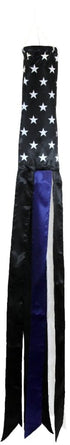 Thin Blue Line USA Super Shiny Poly 5ft Windsock - Flags Importer