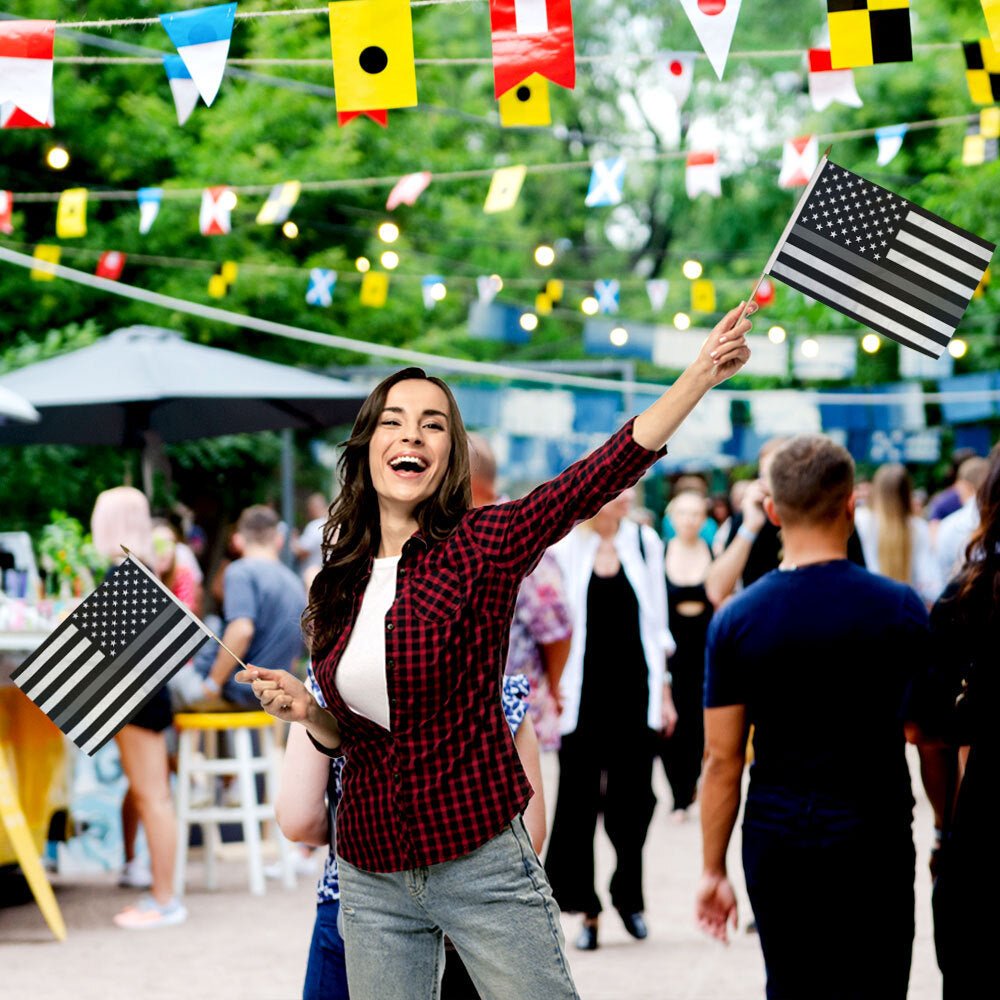 Thin Gray Line USA 12x18in Stick Flag - Flags Importer