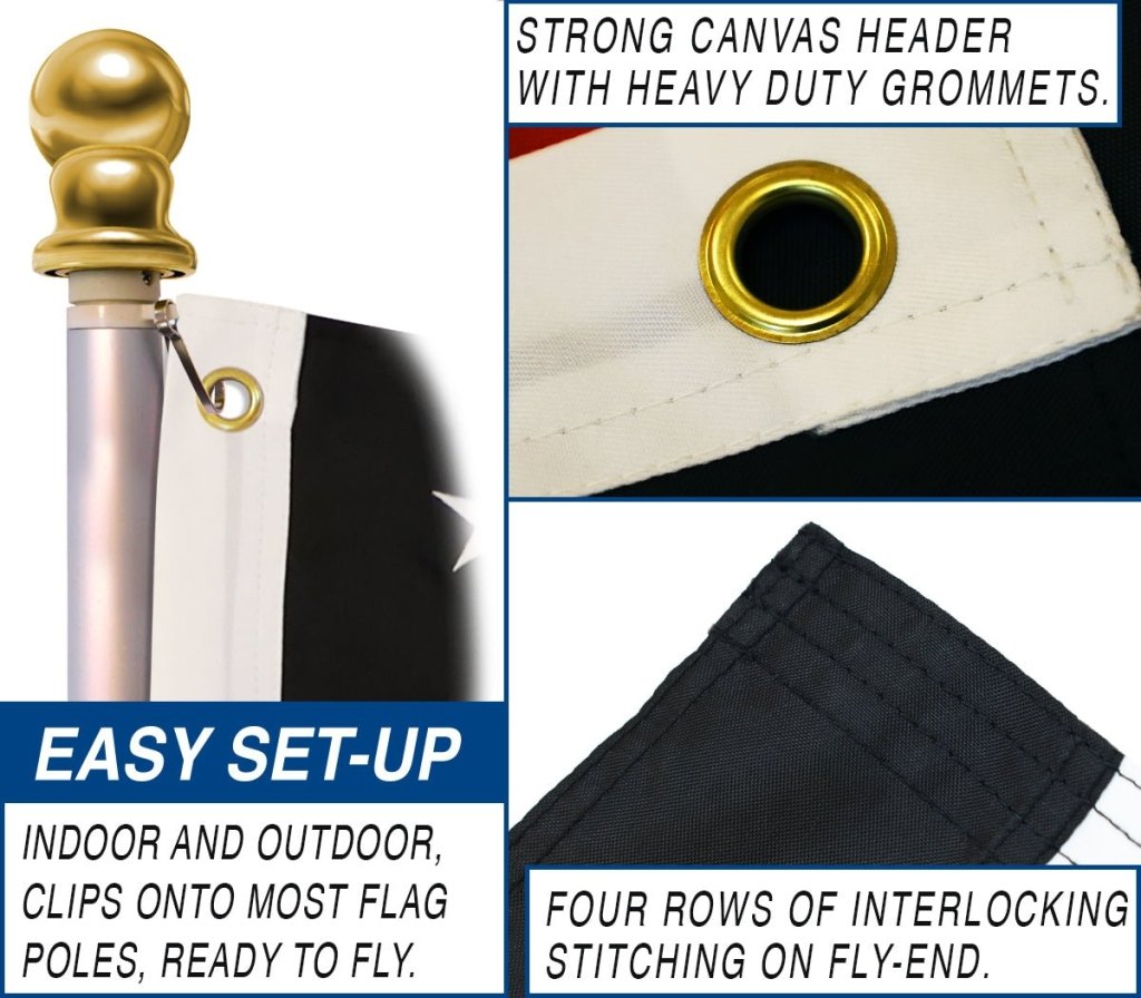 Thin Red Line USA Embroidered Flag 3x5ft - Flags Importer