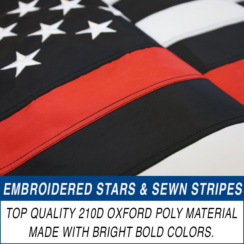 Thin Red Line USA Embroidered Flag 3x5ft - Flags Importer