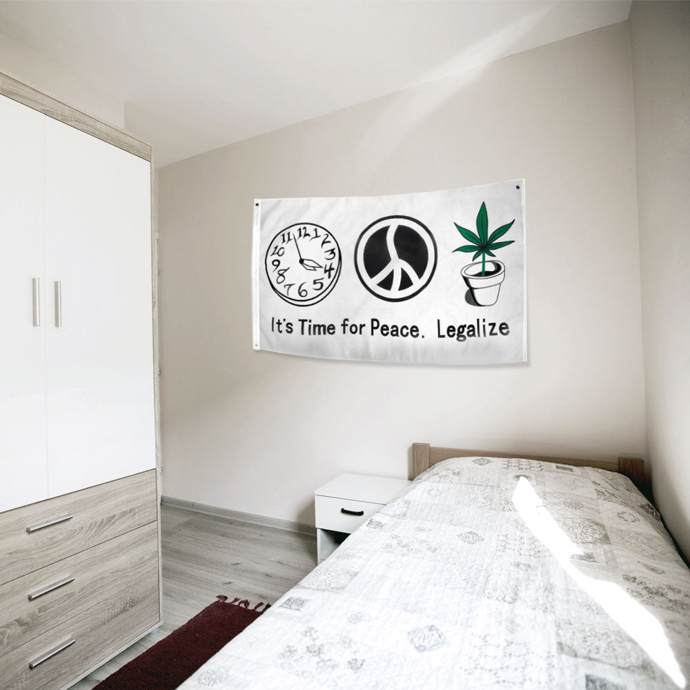 Time For Peace Flag 3x5ft Poly - Flags Importer