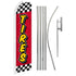 Tires (Red Checkered) Super Flag & Pole Kit - Flags Importer