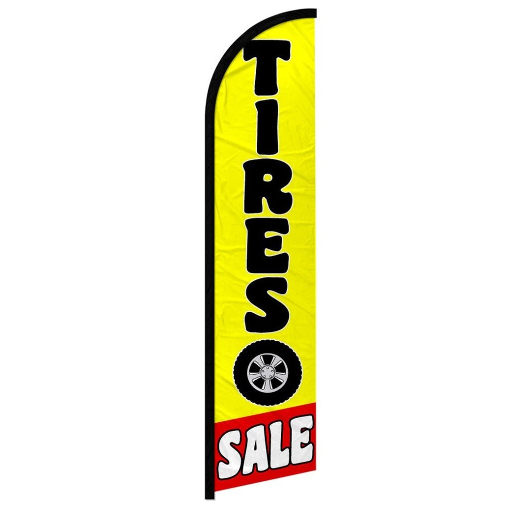 Tires Sale (Red & Yellow) Windless Banner Flag - Flags Importer