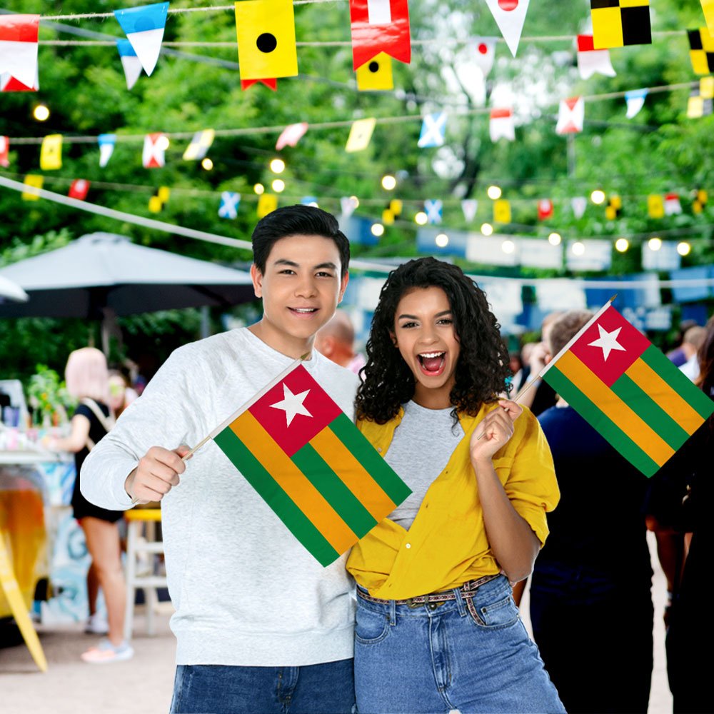 Togo 12x18in Stick Flag - Flags Importer