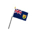 Turks & Caicos 4x6in Stick Flag - Flags Importer