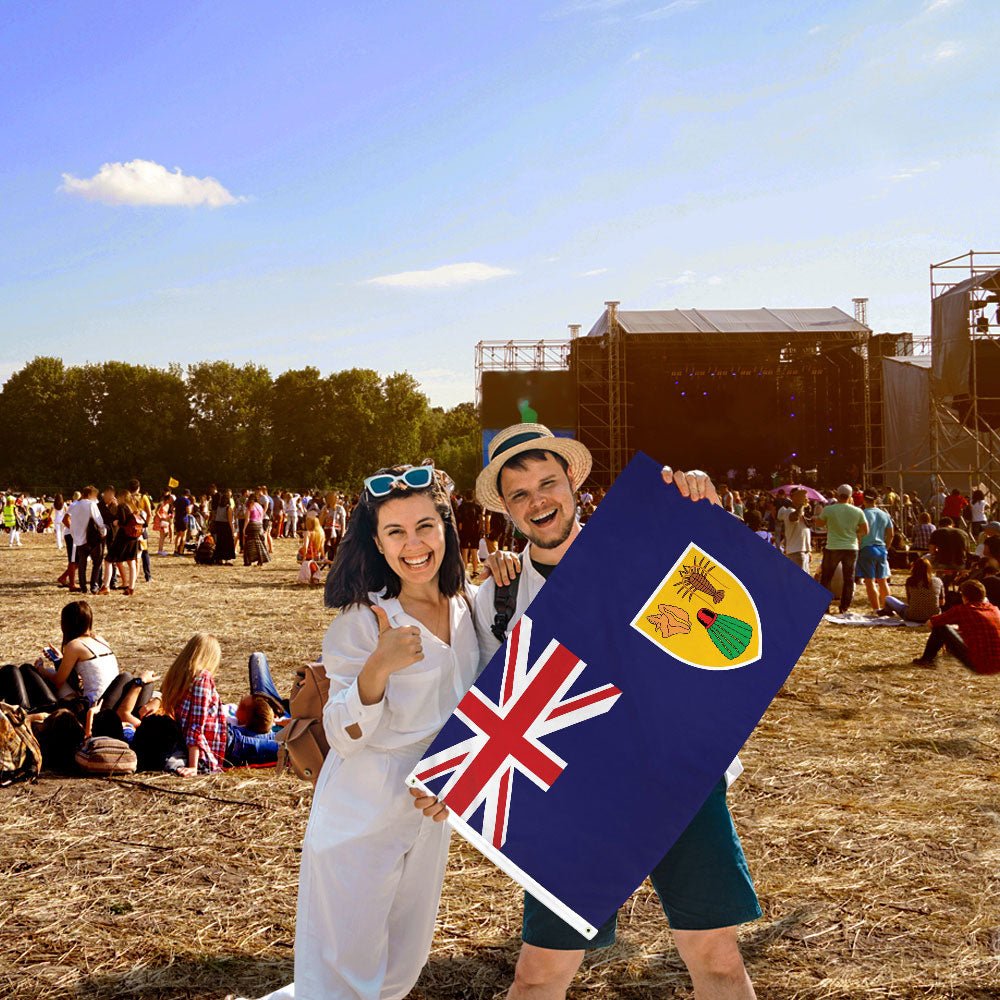 Turks & Caicos Flag 2x3ft Poly - Flags Importer