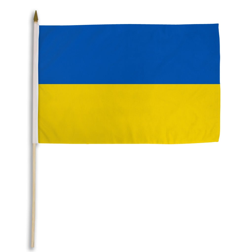 Ukraine 12x18in Stick Flag - Flags Importer