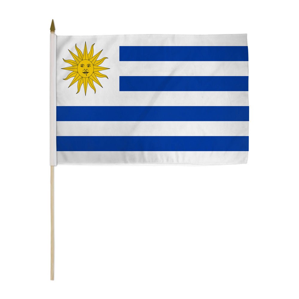 Uruguay 12x18in Stick Flag - Flags Importer