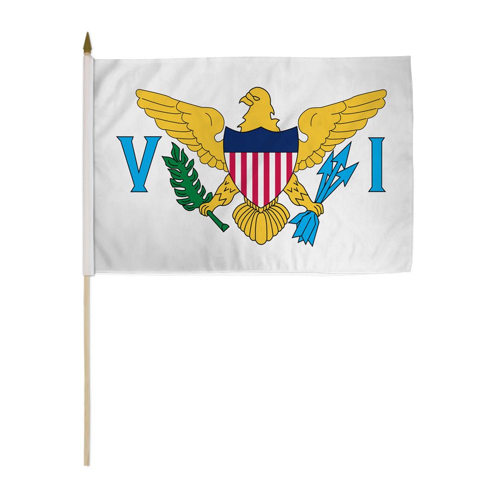 US Virgin Islands 12x18in Stick Flag - Flags Importer