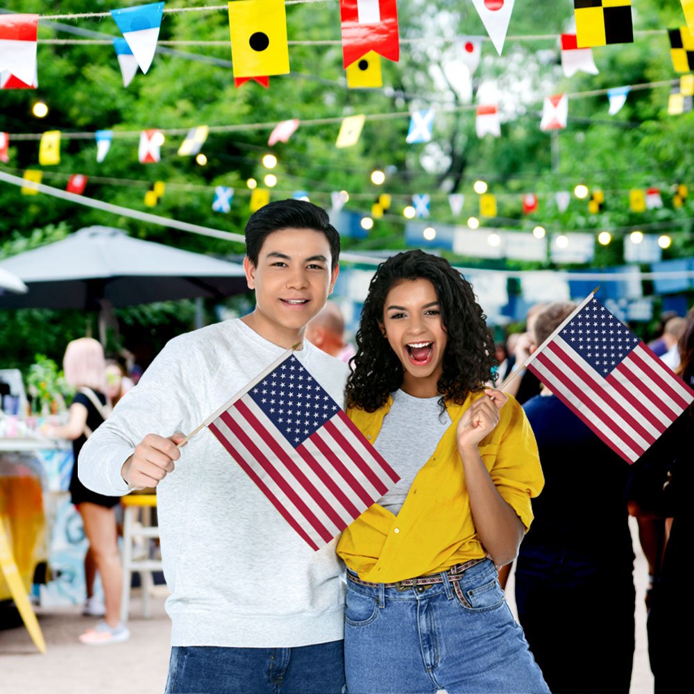 USA 12x18in Stick Flag - Flags Importer