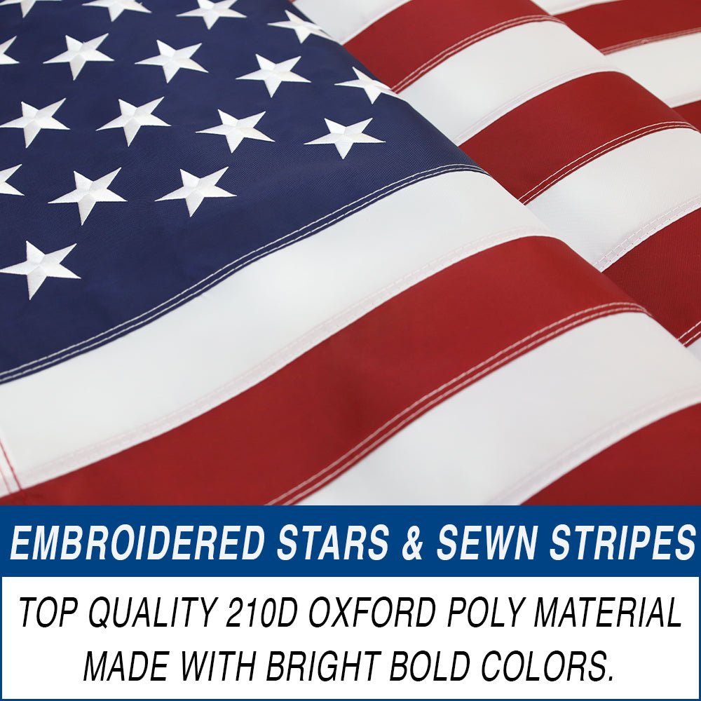 USA Embroidered Flag (Sleeved) 3x5ft - Flags Importer