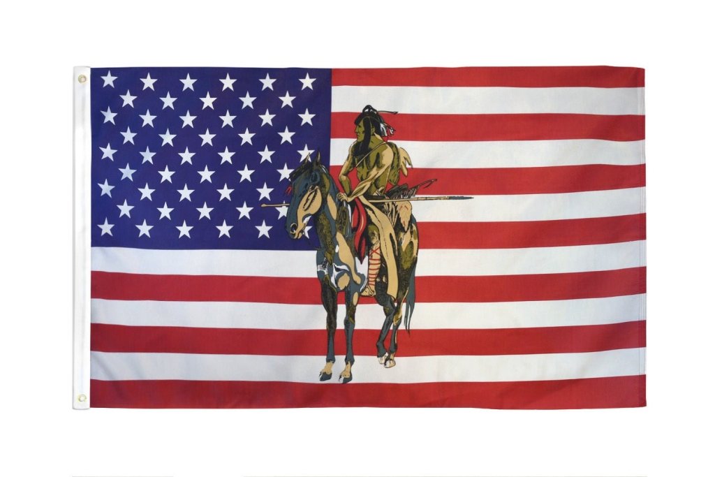 USA Indian Horse #1 Flag 3x5ft Poly - Flags Importer