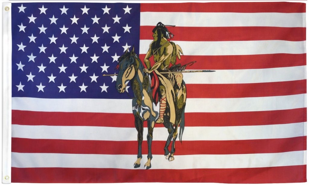 USA Indian Horse #1 Flag 3x5ft Poly - Flags Importer