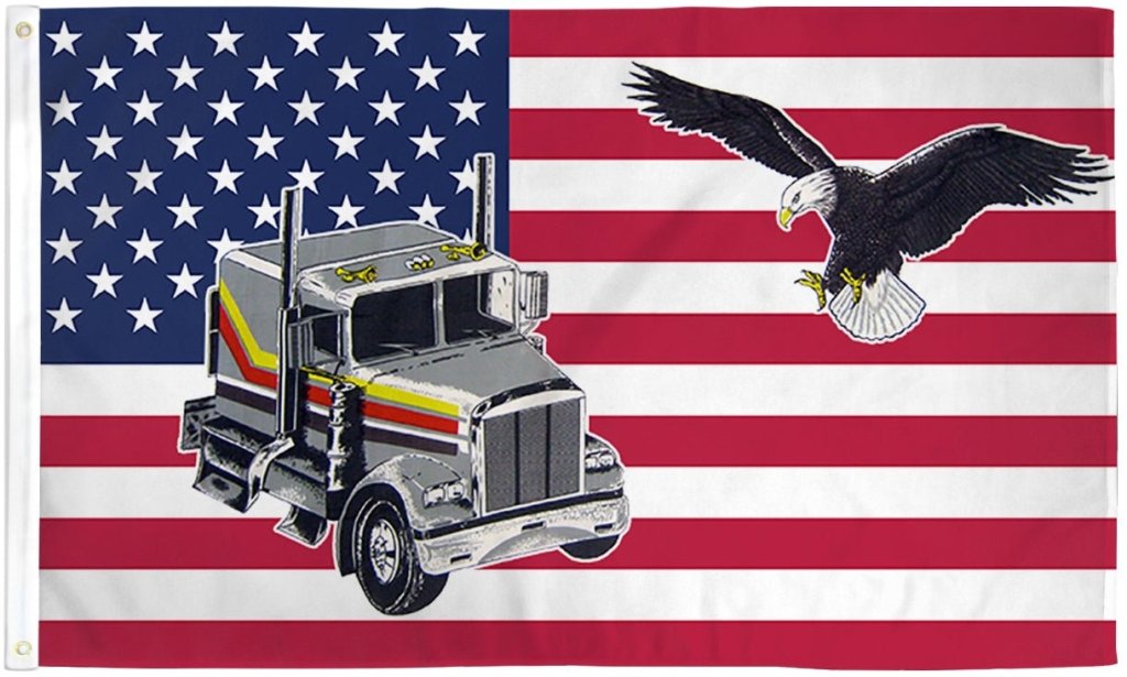 USA Truck Eagle Flag 3x5ft Poly - Flags Importer