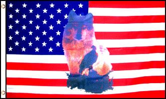 USA Wolf Eagle Flag 3x5ft Poly - Flags Importer