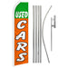 Used Cars (Green & Orange) Super Flag & Pole Kit - Flags Importer