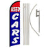 Used Cars (Red & Blue) Windless Banner Flag & Pole Kit - Flags Importer