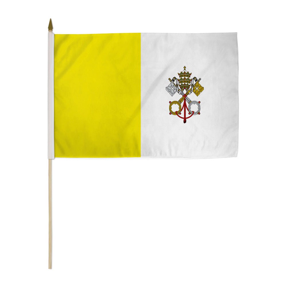 Vatican City 12x18in Stick Flag - Flags Importer