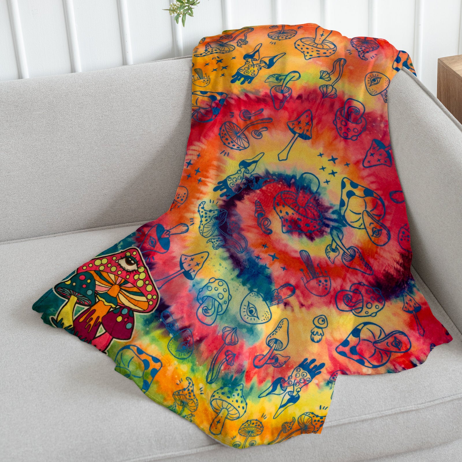 Mushroom (Tie-Dye) Soft Plush 50x60in Blanket